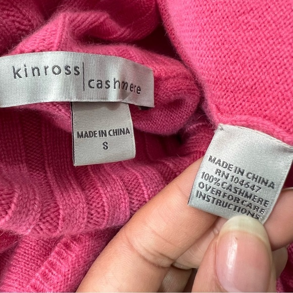 Kinross Pink Cashmere Sweater Knit Soft Comfy Turtleneck Cozy Warm Top Spring - Picture 5 of 9